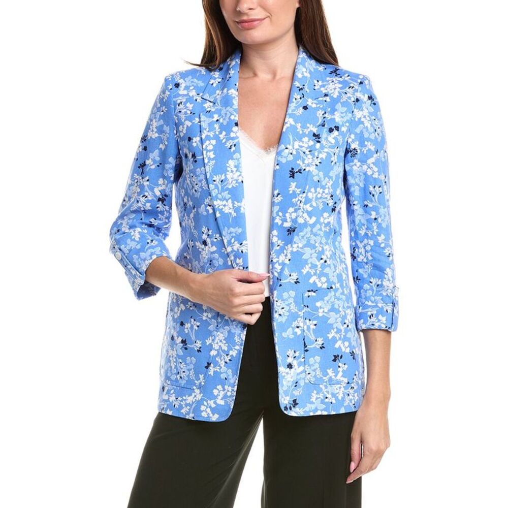 Jones New York Womens  Patch Pocket Jacket, Blue